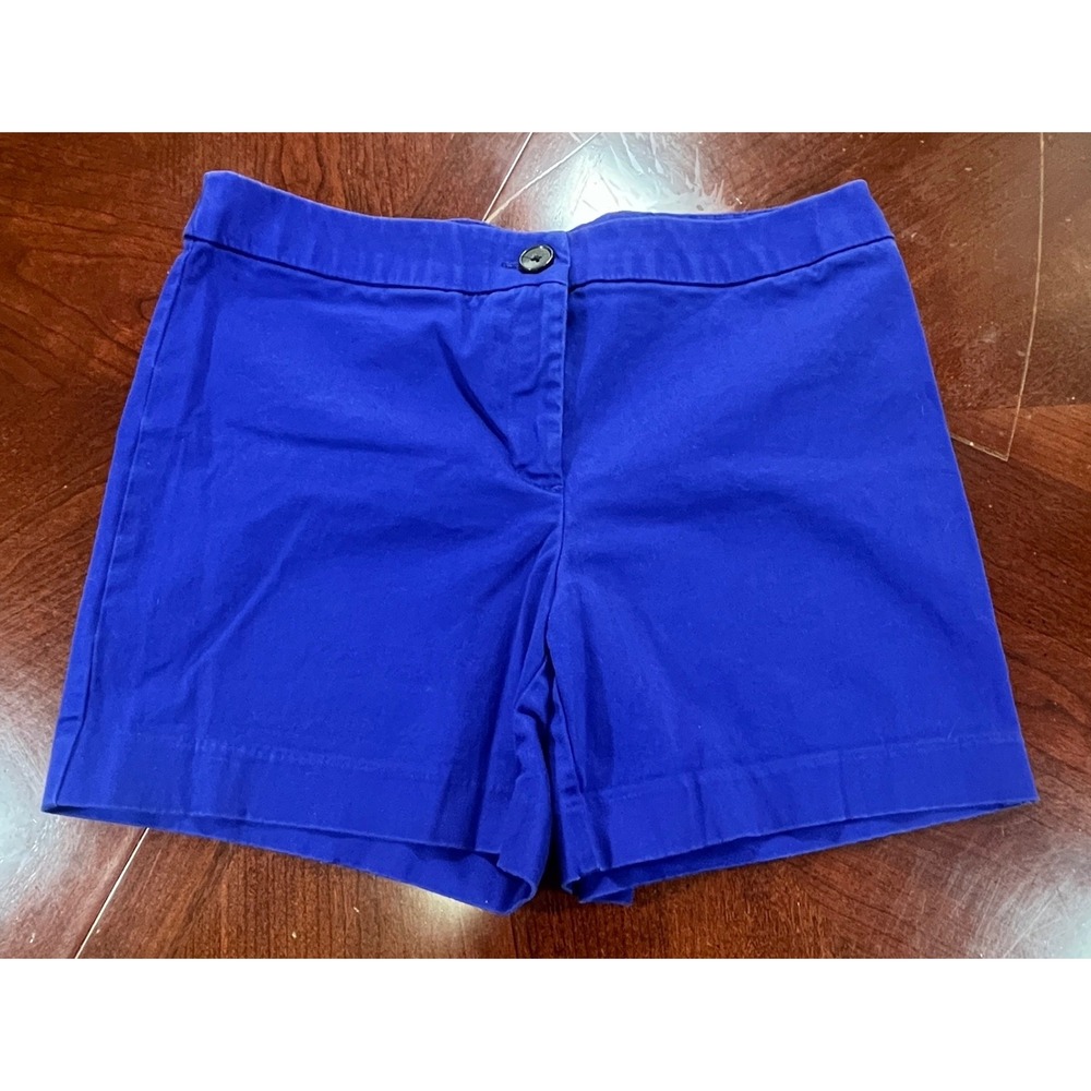 Worthington Modern Fit Royal Blue Chino Shorts Womens Size 8 Stretch Cotton EUC